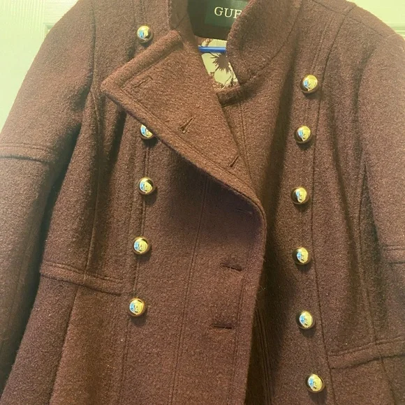 GUESS Women's Burgundy Coat - Picture 8 of 10